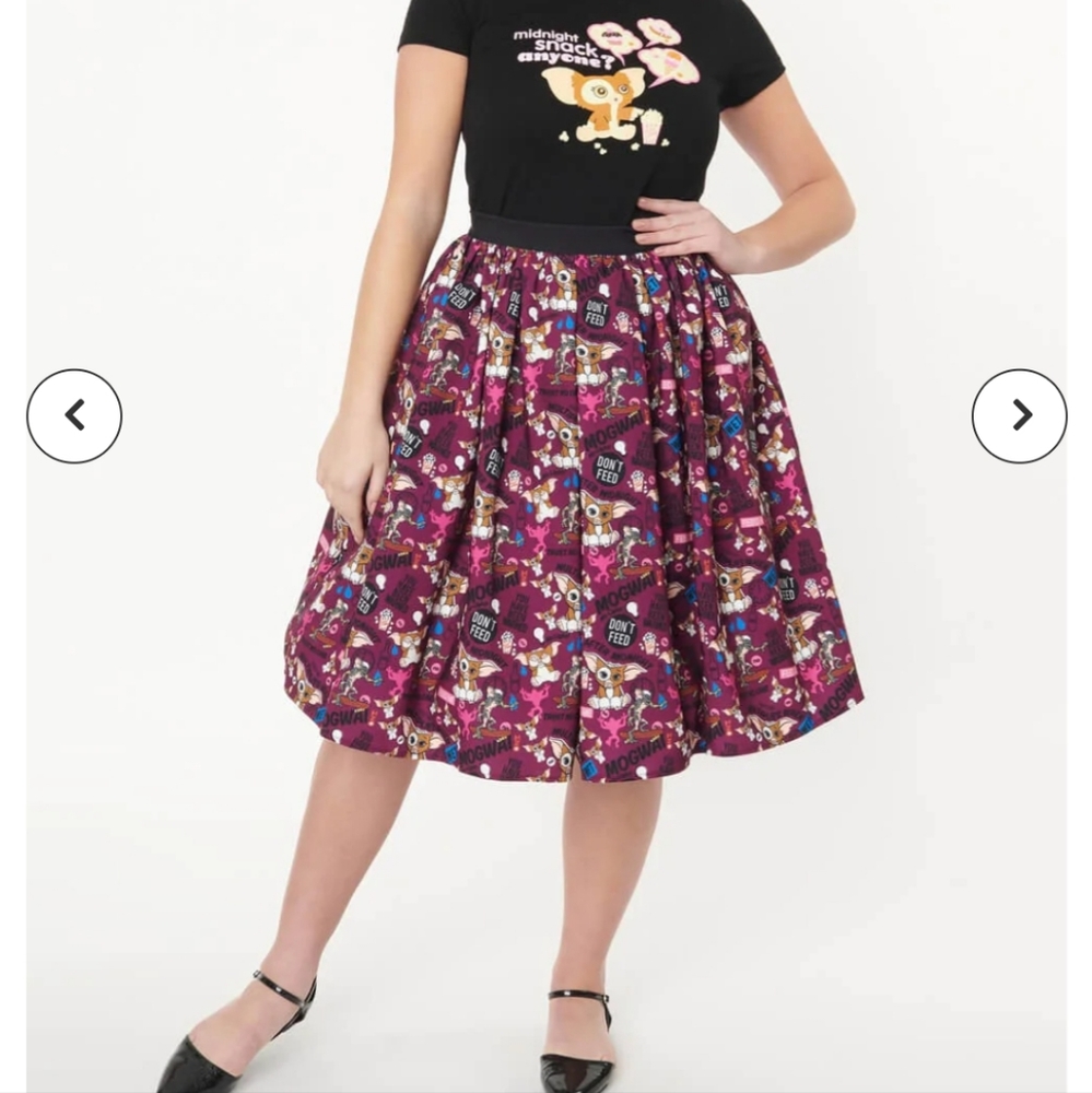Unique Vintage x Gremlins Mogwai Snacks. Swing Skirt